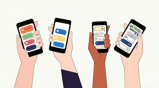 Hands with phones